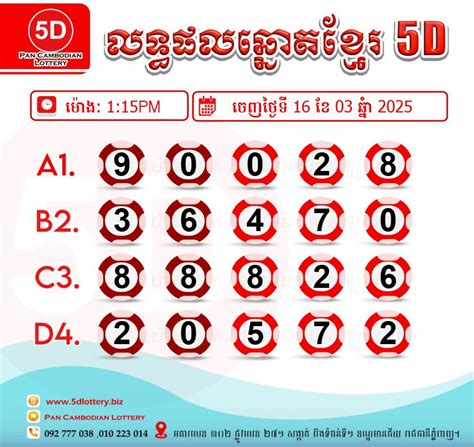 khmer lottery 5d|Cambodia Lottery.